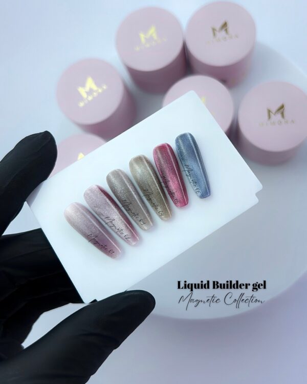 gel cat eye magnetico de colores con reflejos brillantes