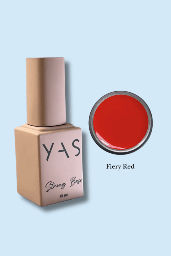 poligel líquido rojo tono fiery red para refuerzo de uñas