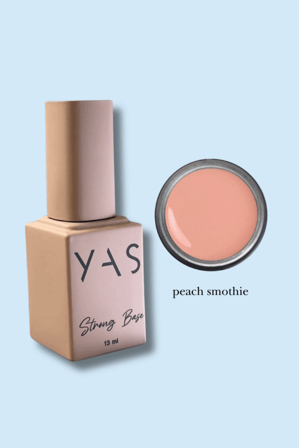 poligel líquido melocoton, tono peach smothie de yas beauty lab para uñas