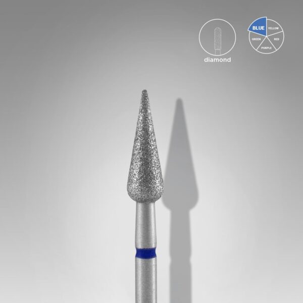Fresa de diamante, forma PERA, azul 4mm staleks