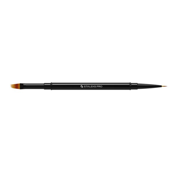 Pincel profesional de doble punta Staleks Expert – liner 7 mm / para degradado 11 mm