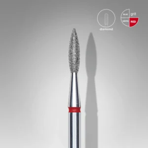 Fresa diamante Expert, roja, tipo llama (punta fina), 2,1 mm